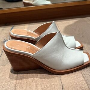 rag & bone (size 41) Women's White Leather Wedge Sandals